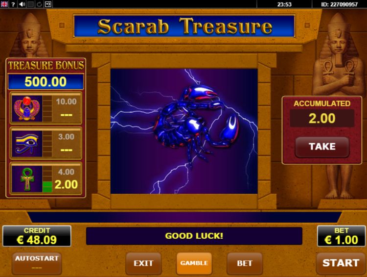 Scarab treasure slot machine